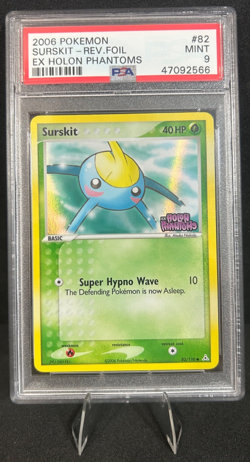 2006 POKEMON EX HOLON PHANTOMS 82/110 SURSKIT REVERSE FOIL PSA 9 - Image 1