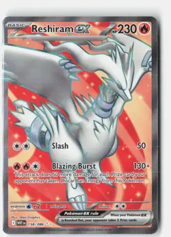 RESHIRAM EX 158/086 HOLO ULTRA RARE WHITE FLARE POKEMON NM - Image 1