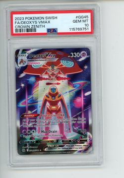 2023 Pokemon Crown Zenith Deoxys VMAX GG45/GG70 Full Art Holo Rare PSA 10 GEM - Image 1