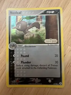 Pokemon Nuzleaf 41/92 Legend Maker Reverse Holo LP - Image 1
