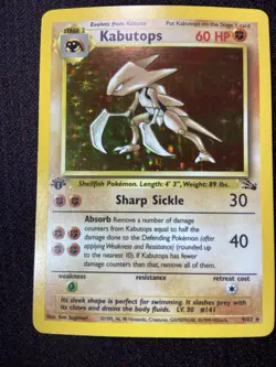 Pokemon TCG Fossil Set Kabutops 9/62 Rare Holo 1st Edition - Image 2
