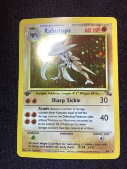 Pokemon TCG Fossil Set Kabutops 9/62 Rare Holo 1st Edition - Image 3