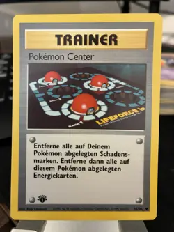 (Vp) Pokemon TCG 1st Edition Trainer Pokemon Center 85/102 GERMAN Uncommon LP - Image 1