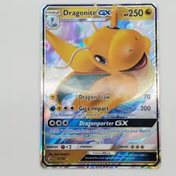 Dragonite GX 37/70 SM Dragon Majesty Holo Ultra Rare Full Art Pokemon TCG NM - Image 1