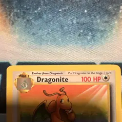 POKEMON FOSSIL DRAGONITE 19/62 RARE NON HOLO LP - Image 2