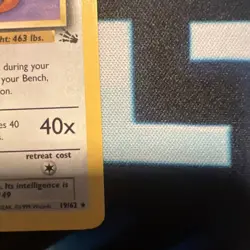 POKEMON FOSSIL DRAGONITE 19/62 RARE NON HOLO LP - Image 5