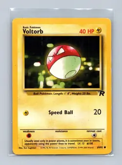 Voltorb 69/82 Common Team Rocket Pokemon Unlimited Lightly Played - Image 1