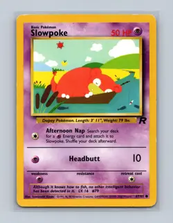 Slowpoke 67/82 Common Team Rocket Pokemon Unlimited Lightly Played - Image 1