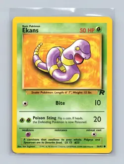 Ekans 56/82 Common Team Rocket Pokemon Unlimited Lightly Played - Image 1
