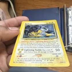 Pokemon Raikou 13/64 Neo Revelation Holo Rare 80 HP Lightning Tackle Card 2000 - Image 3