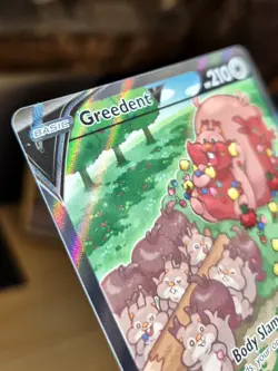 Greedent V 257/264 Rainbow Secret Rare Full Art Pokemon Card NM Fusion Strike - Image 3