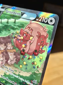 Greedent V 257/264 Rainbow Secret Rare Full Art Pokemon Card NM Fusion Strike - Image 4