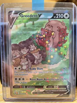 Greedent V 257/264 Rainbow Secret Rare Full Art Pokemon Card NM Fusion Strike - Image 5