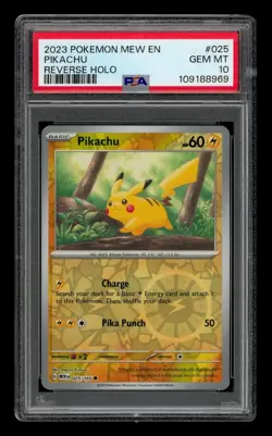 2023 Pokemon Mew En-151: # 25 Pikachu Reverse Holo PSA 10 GEM MINT - Image 1