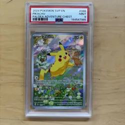 PSA 9 MINT Pikachu Paldea Adv. Chest Promo Full Art Holo 2024 Pokemon SVP 088 - Image 1