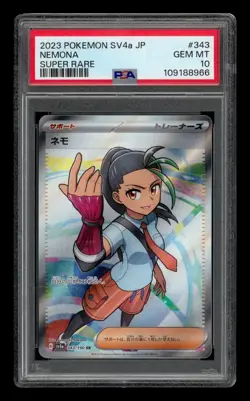 2023 Pokemon Japanese Sv4A-Shiny Treasure Ex: #343 Nemona Super Rare PSA 10 - Image 1