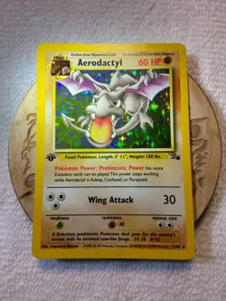 Pokemon TCG Aerodactyl Fossil Set 1/62 1st Edition Rare Holo Foil - Image 1