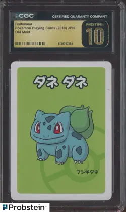 Bulbasaur Pokemon 2019 Japanese Old Maid CGC 10 PRISTINE - Image 1
