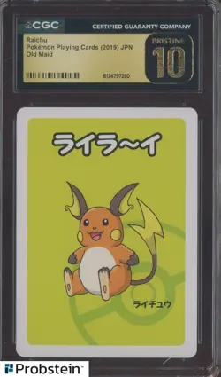 Raichu Pokemon 2019 Japanese Old Maid CGC 10 PRISTINE - Image 1