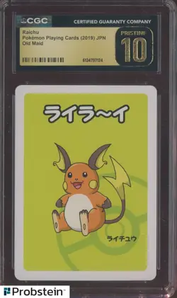 Raichu Pokemon 2019 Japanese Old Maid CGC 10 PRISTINE - Image 1