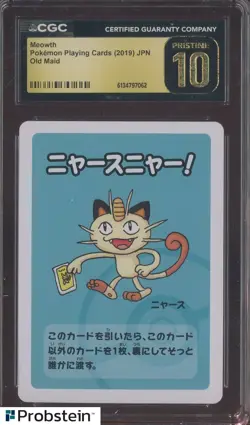 Meowth Pokemon 2019 Japanese Old Maid CGC 10 PRISTINE - Image 1