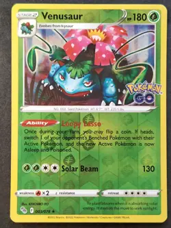 Venusaur 003/078 Pokemon GO Reverse Holo Rare, Pokemon 2022 •MP/LP - Image 1