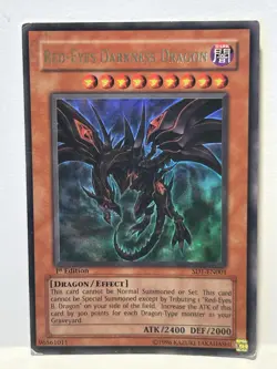 2005 Yu-Gi-Oh-1st Edition Red-Eyes Darkness Dragon SD1-EN001 - Image 1