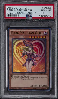 2016 YU-GI-OH! THE DARK SIDE OF DIMENSIONS MOVIE PACK DARK MAGICIAN GIRL PSA 8 - Image 1