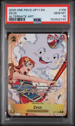 ZEUS 2025 ONE PIECE OP11-106 A FIST OF DIVINE SPEED ALTERNATE ART #106 PSA 10 - Image 1