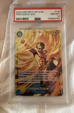 2025 ONE PIECE OP13-CARRYING ON HIS WILL #119 PORTGAS D. ACE PSA 10 - Image 1