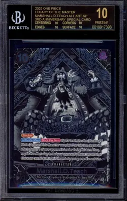 2025 One Piece OP12 3rd Anniversary Silver Marshall D Teach BGS 10 BLACK LABEL - Image 1