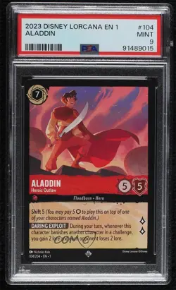 2023 Disney Lorcana The First Chapter 1 Aladdin Super Rare PSA 9 MINT - Image 1
