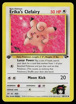 Pokemon Card - Erika's Clefairy Gym Challenge 40/132 Uncommon 1st Edition - Image 1