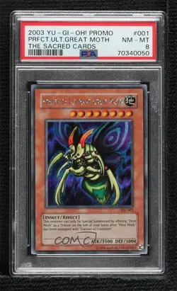 Perfectly Ultimate Great Moth YuGiOh The Sacred Cards Promo PSA 8 2003 - Image 1
