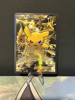 Pikachu EX XY124 Black Star Promo Card 2016 MP to HP Condition - Image 1