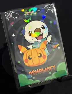 Rare Pokemon Halloween Full Art Oshawott Card Database Low Pop Card 🎃 - Image 1