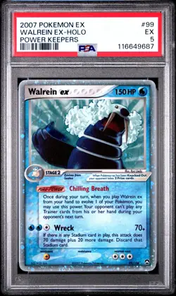 Pokemon Walrein ex 99/108 - EX Power Keepers Holo Ultra Rare 2007 - PSA 5 EX - Image 1