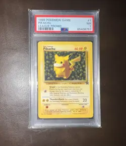 1999 Pokemon League Black Star Promo #1 PIKACHU - PSA 7 NEAR MINT Rare - Image 1
