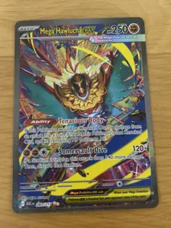 MEGA HAWLUCHA EX 283/217 SPECIAL ILLUSTRATION RARE ASCENDED HEROES POKEMON NM - Image 1