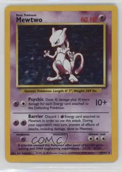 Mewtwo Holo Pokemon Base Set #10 1999 - Image 1