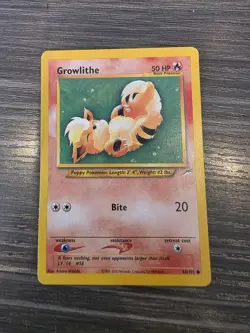 Growlithe 68/105 Neo Destiny Unlimited Pokemon Card - NM - Image 1
