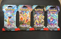 Lot of 4 Scarlet & Violet Stellar Crown Pokemon TCG Booster Packs Sealed - Image 1