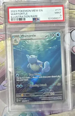 Pokemon Wartortle #171 Scarlet & Violet 151 Illustration Rare Holo PSA 9 - Image 1