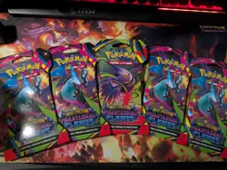 Pokemon TCG PHANTASMAL FLAMES 5 Sleeved Booster packs NEW Mega Evolution - Image 1