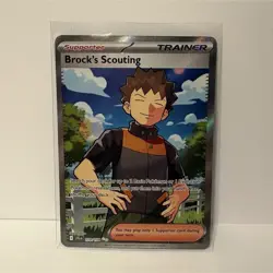 Pokemon Brock’s Scouting 179/159 SV09 Ultra Rare Full Art Trainer Holo NM - Image 1