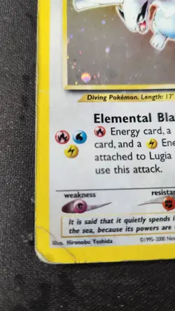 Lugia 9/111 Neo Genesis Holo Rare Unlimited 90 HP English Pokemon TCG *DAMAGED* - Image 4