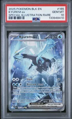 2025 POKEMON BLK EN-BLACK BOLT SPECIAL ILLUSTRATION RARE #165 KYUREM EX PSA 10 - Image 1