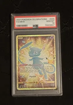 PSA 10 Gem Mint Pokemon 2021 Mew Full Art Celebrations Gold 25/25 Anniversary - Image 1