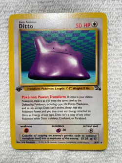 Pokemon TCG Ditto Fossil Set 18/62 1st Edition Non-Foil / Regular - Image 1