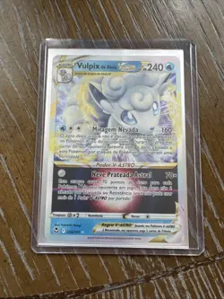 Alolan Vulpix VSTAR 034/195 Ultra Rare Silver Tempest Pokemon TCG NM Spanish - Image 3